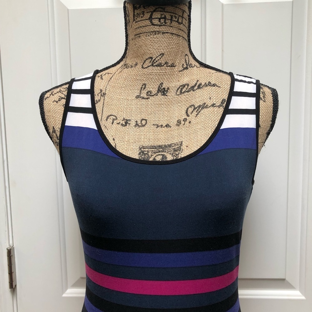 ♥️ Calvin Klein Striped Maxi Dress Size 2 - Picture 6 of 10